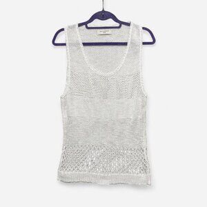 Salt Murphy white open knit crochet tank top vest